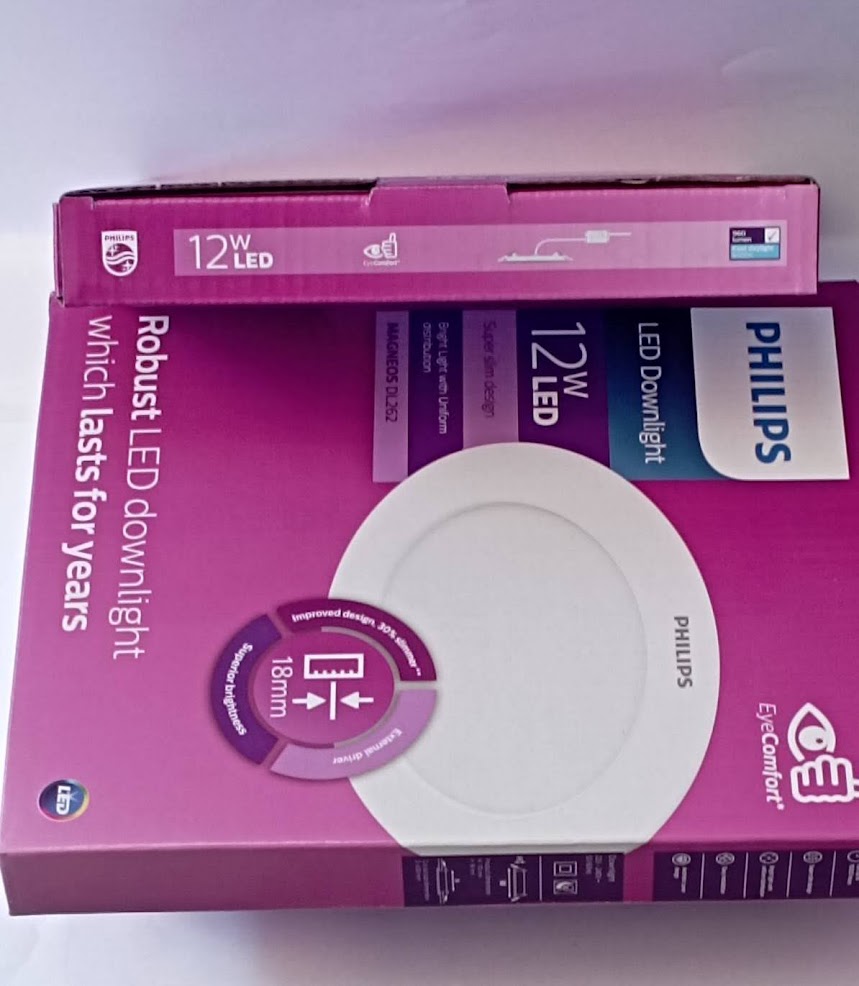 Philips โคมดาวน์ไลท์ฟิลลิป์ แบบบาง หน้ากลม 6นิ้ว LED 12 วัตต์ Warmwhite PHILIPS รุ่น DL262 สีส้ม