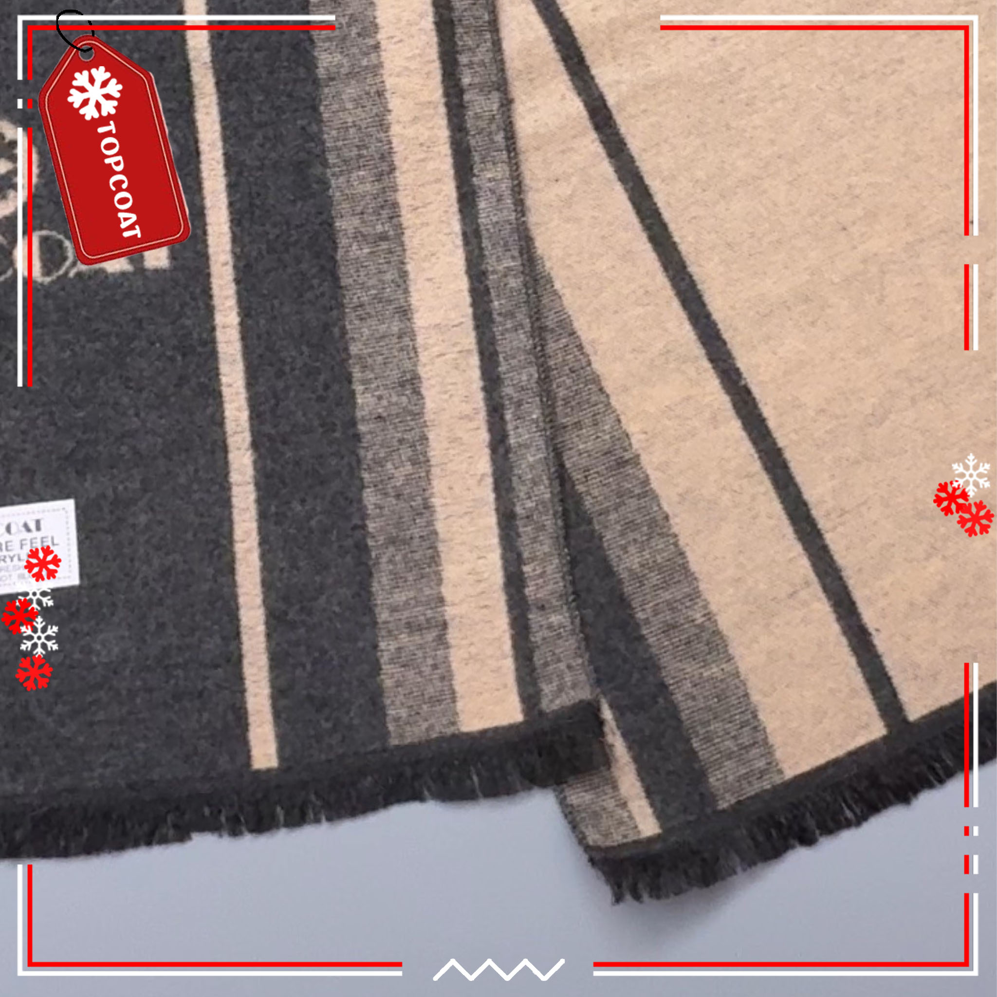 ผ้าพันคอกันหนาว (Classic Stripes) ผืนใหญ่น้ำหนักเบาสบาย ไม่คัน