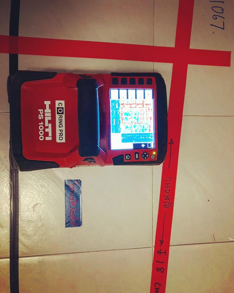 รับสแกนหาตำแหน่ง เหล็ก ในโครงสร้างคอนกรีต ด้วยเครื่อง Hilti Ps100