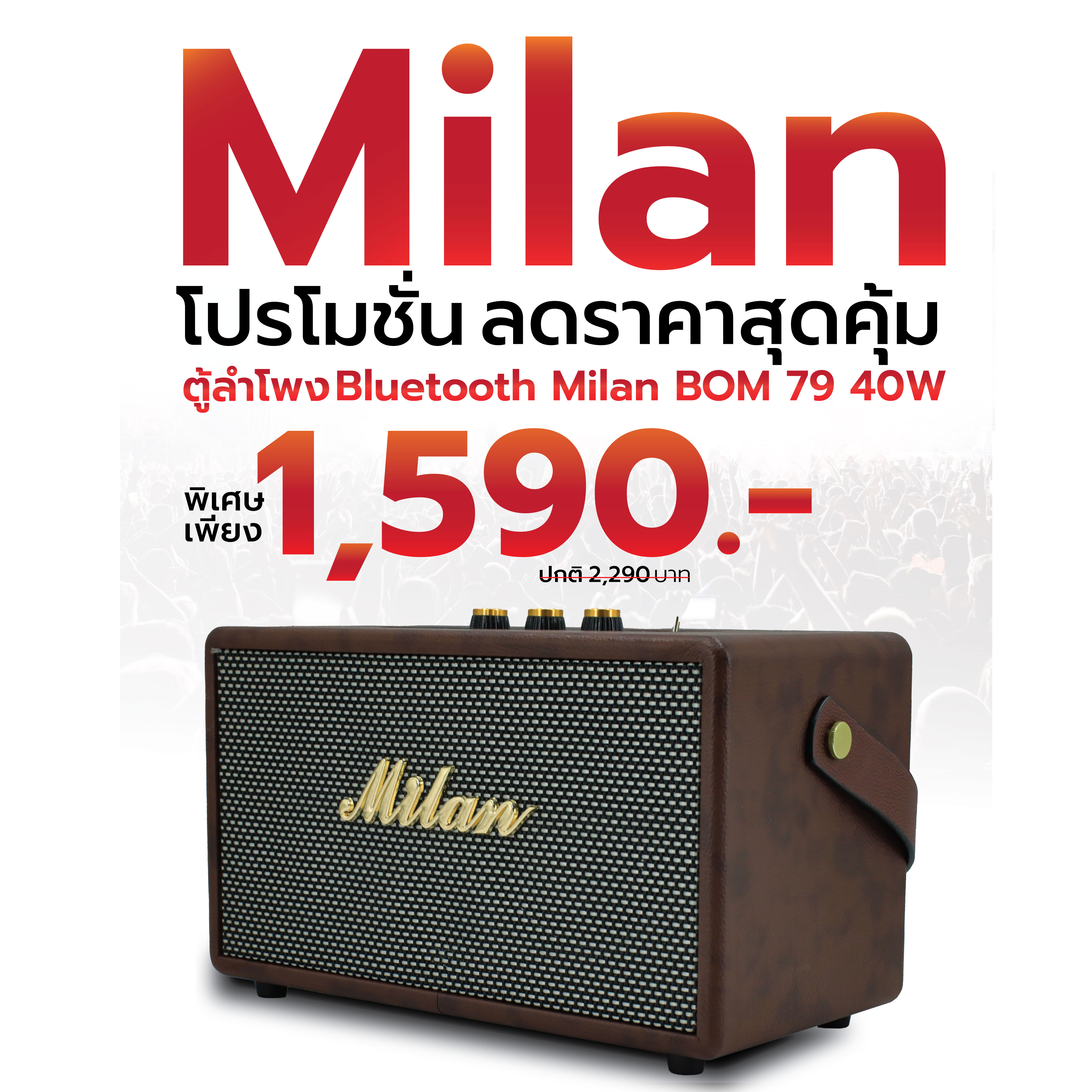 ตู้ลำโพง D power Bluetooth Milan BOM 79 40W สีน้ำตาล (E4.2)