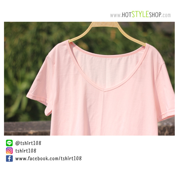 เสื้อยืดคอวีลึก เสื้อยืดคอวีกว้าง