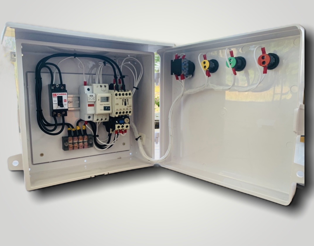 ตู้ควบคุมปั๊มน้ำ2 HP 1เฟส 220 v ตั้งเวลาการทำงาน