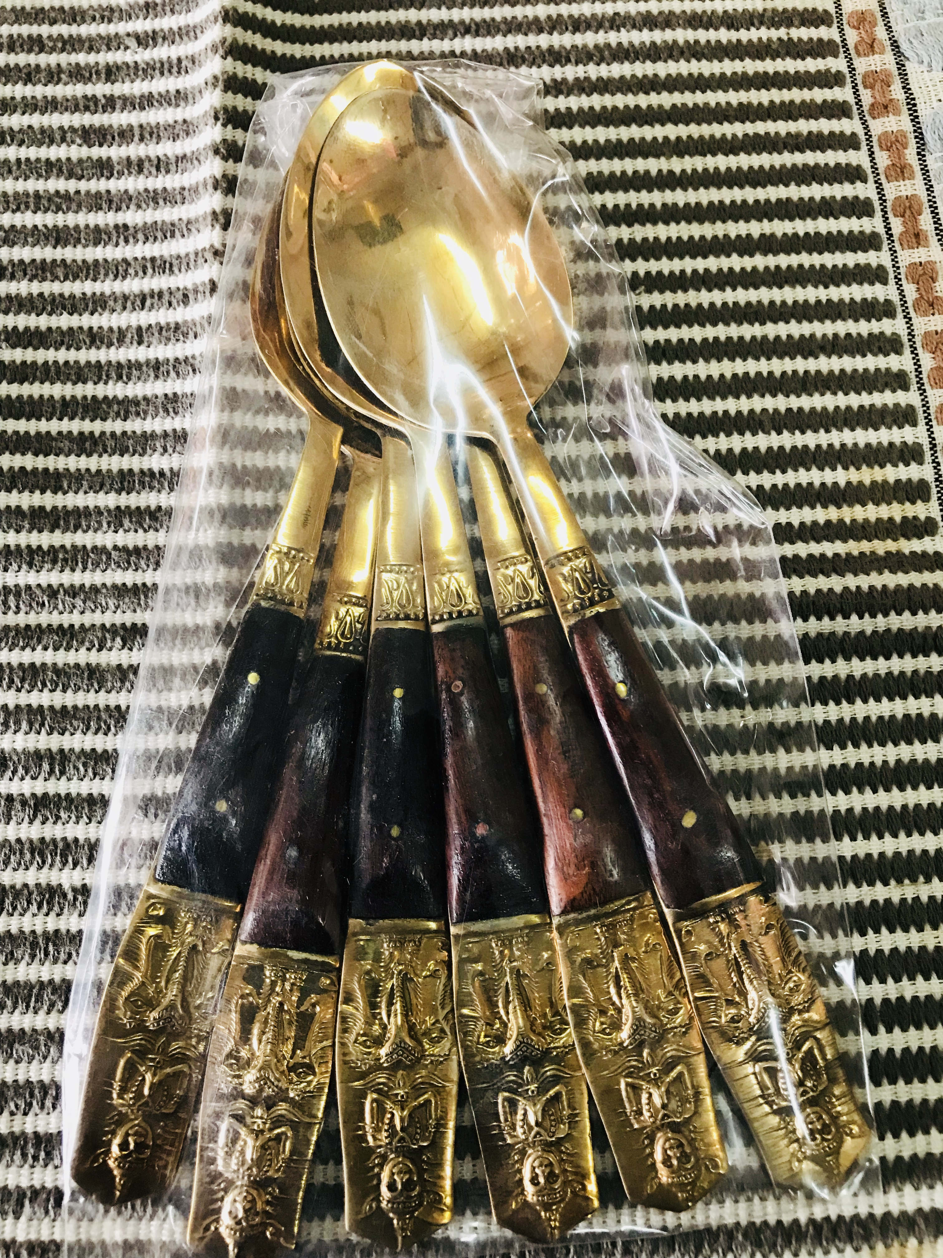 ช้อน,ส้อมทองเหลือง7"