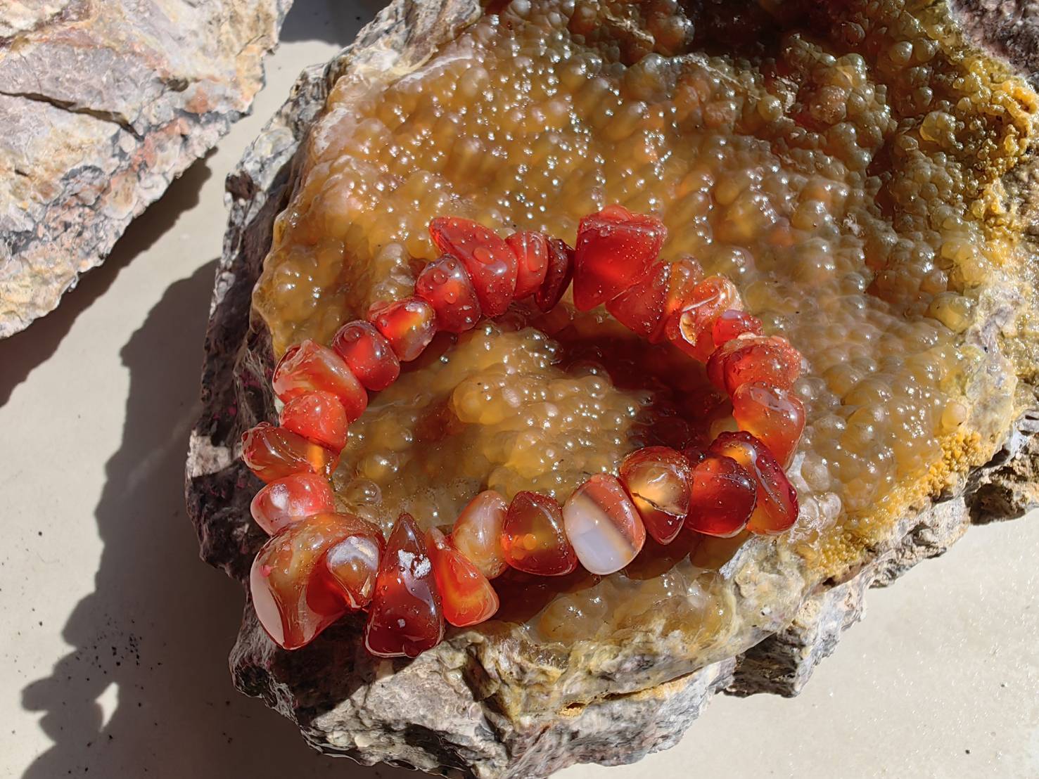 Carnelian Bracelets สร้อยข้อมือคาร์เนเลียน Size 15 cm. 211.00 ct