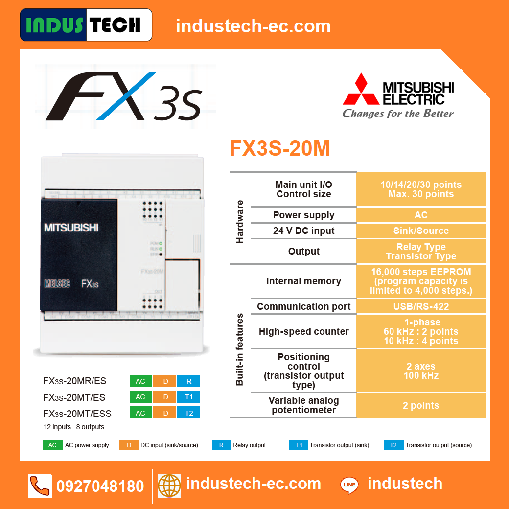 PLC Mitsubishi FX3S-20M