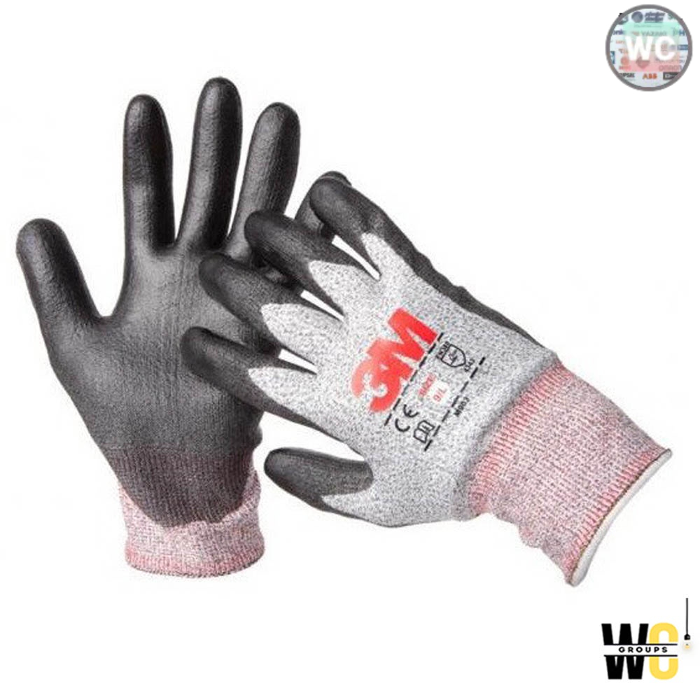 ถุงมือช่างไฟ 3M ถุงมือไฟฟ้า เคลือบด้วยสารไนไตร สีเทา Comfort Grip Glovs ของแท้ ป้องกันการบาดคม A