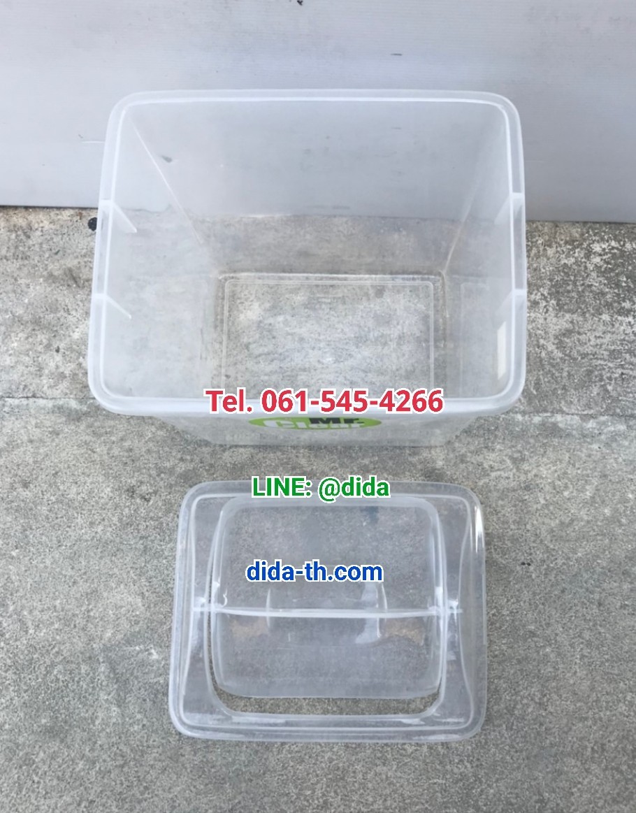 ถังขยะพลาสติกใส ฝาแกว่ง ทรงเหลี่ยม 14 ลิตร