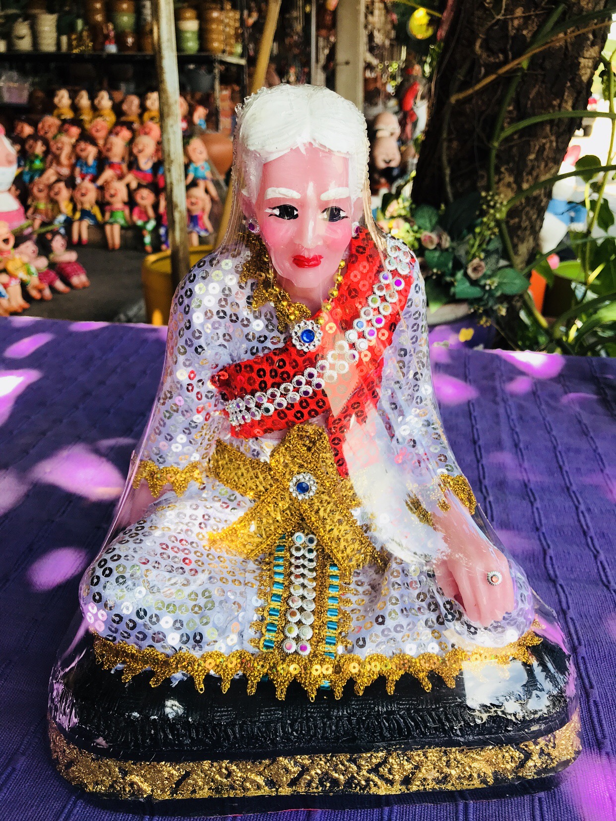 คู่ตายายเรซิ่นผ้าไทย15”