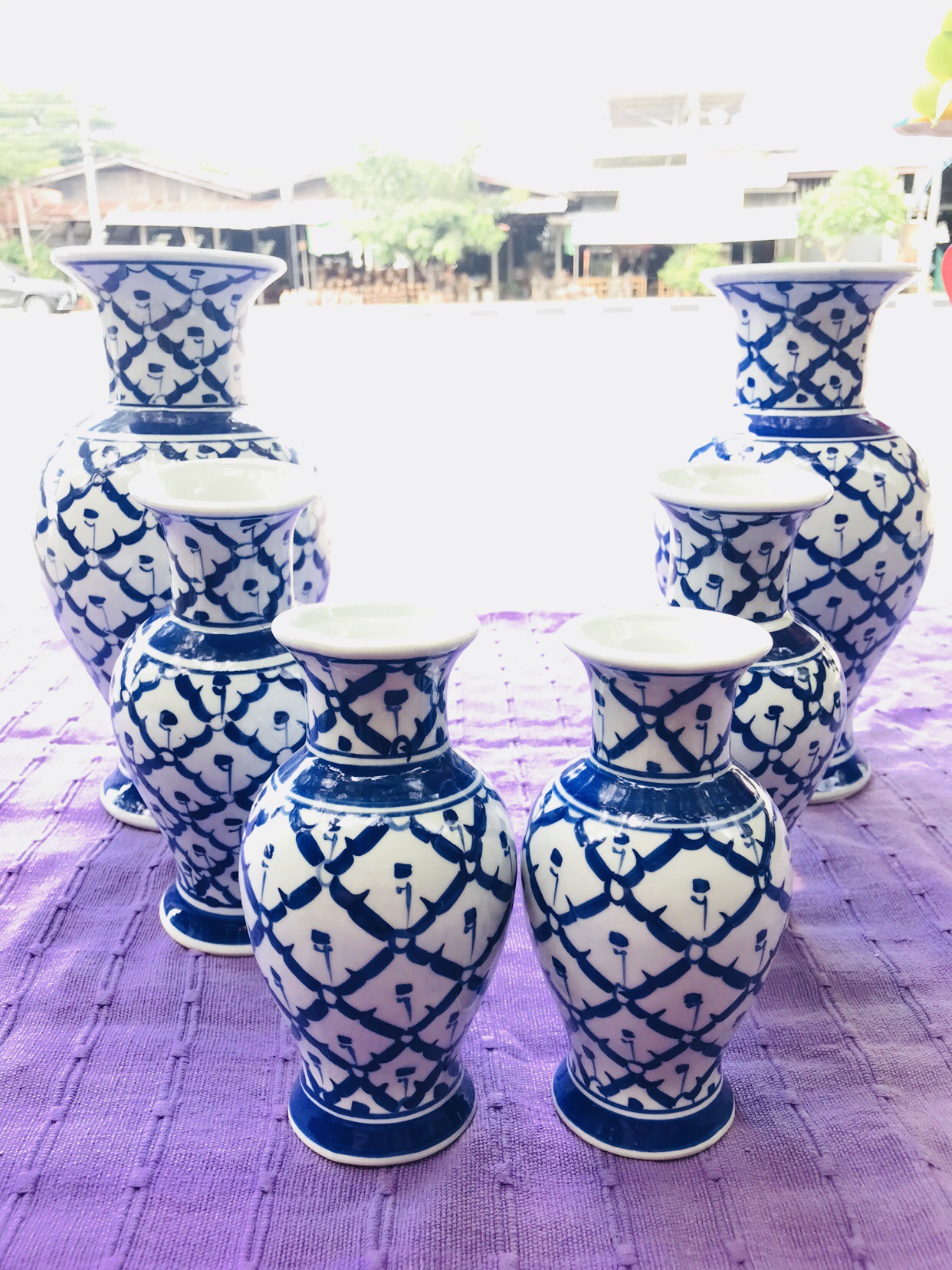 แจกันลายไทยคู่7"