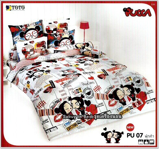 ผ้าปูที่นอนโตโต้ลายการ์ตูนลิขสิทธิ์ พุ๊กค๊า PUCCA- PU07