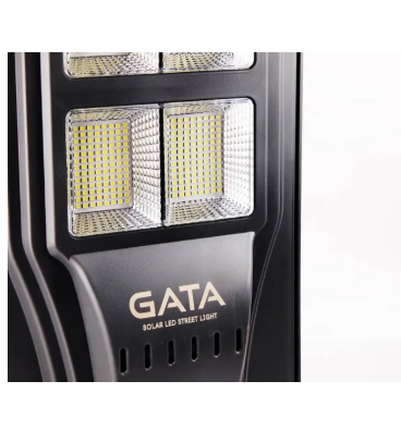โคมไฟถนน GATA ขนาด 100 วัตต์ แสงขาว มาพร้อม รีโมทคอนโทรล ขาจับ น็อตยึด เหมาะสำหรับใช้ภายนอก