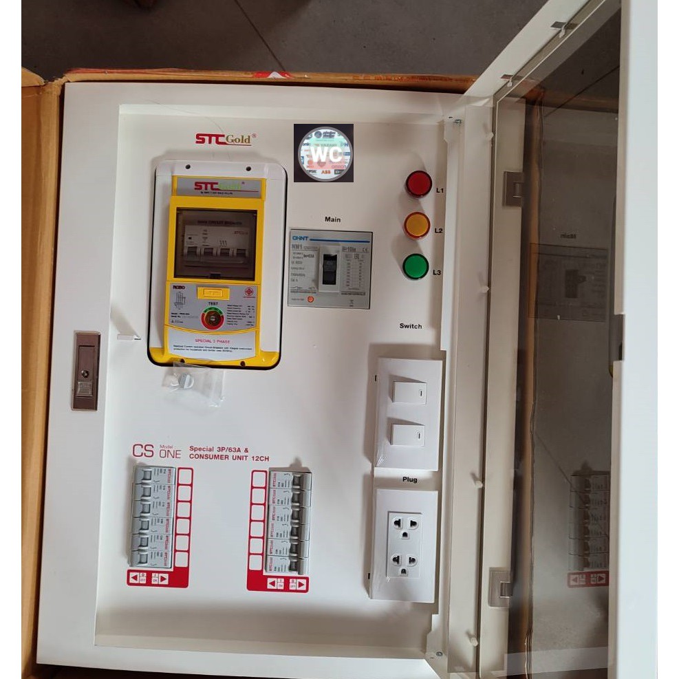 SAFETCUT ตู้โหลดเซ็นเตอร์ เซฟทีคัท 3เฟส กันดูด 12ช่อง 26ช่อง รุ่นGOLD-CSONE 3P พร้อมเครื่องตัดกระแสไฟฟ้ารั่วRCBO ครบชุด