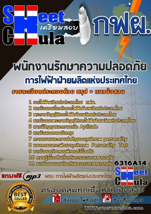 แนวข้อสอบพนักงานรักษาความปลอดภัย การไฟฟ้าฝ่ายผลิตแห่งประเทศไทย (กฟผ) 2568
