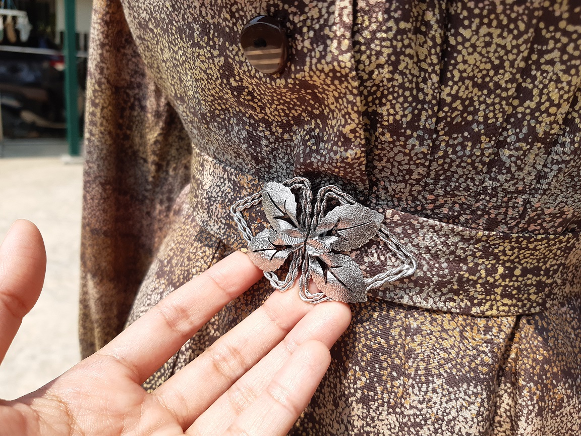 เดรสวินเทจสีชมพูมือสอง