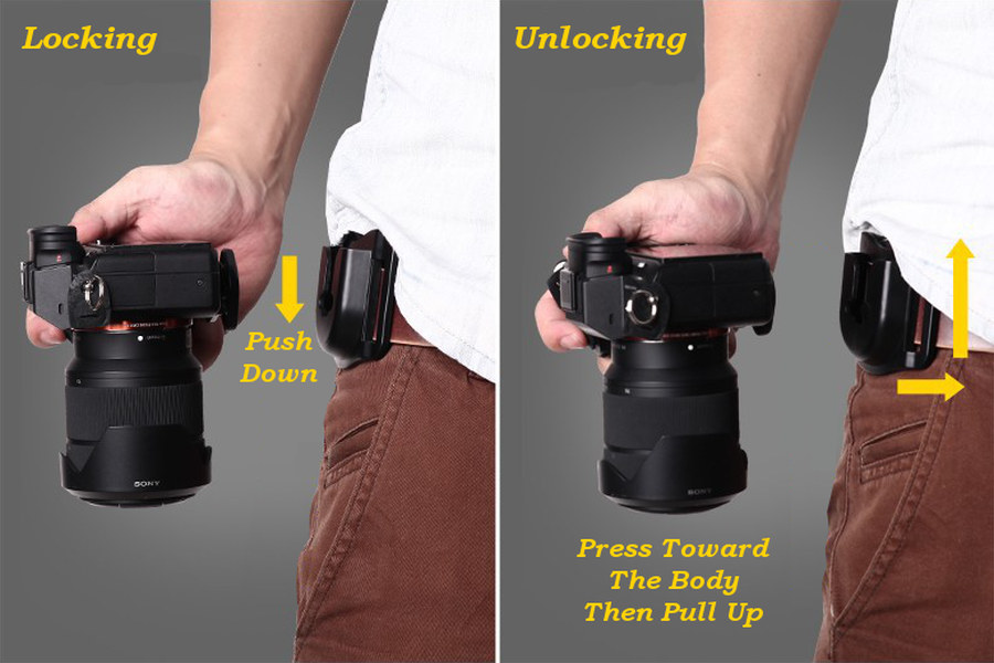 Quick Release Camera Waist Belt Buckle สำหรับแขวนห้อยกล้องกับเข็มขัด