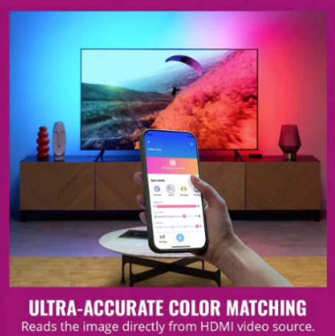 WIZ เครื่องแปลงแสงไฟตามคอนเทนต์ พร้อมไฟเส้น TV ขนาด 55"-65" และ 75"-85" ใช้ร่วมกับ Content Box