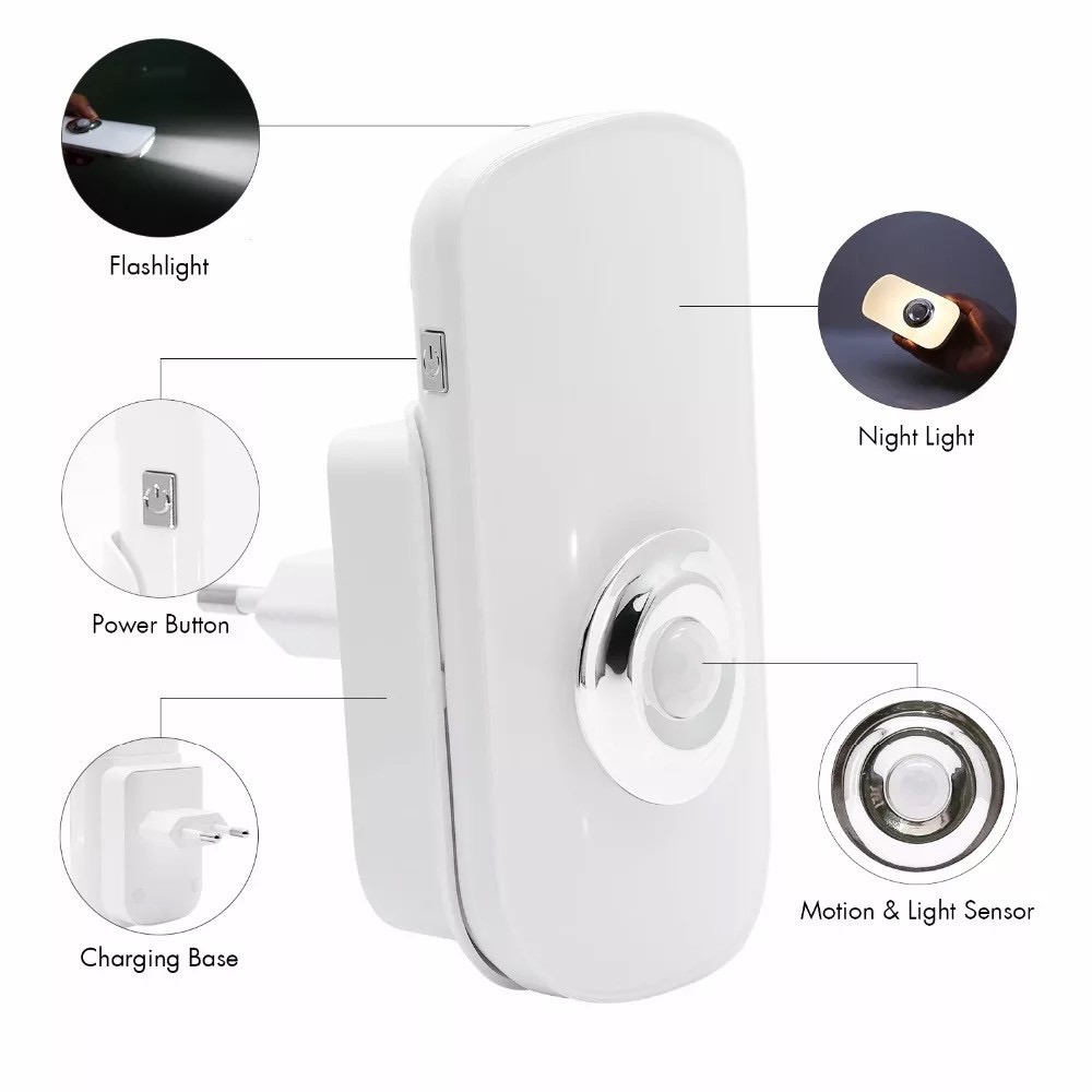 LED Wall Mounted Motion Sensor with Charging แอลอีดี ติดอัตโนมัติเมื่อเดินผ่าน