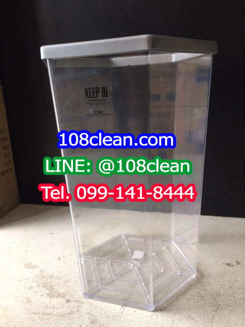 ถังขยะพลาสติกใส หกเหลี่ยม 56 ลิตร