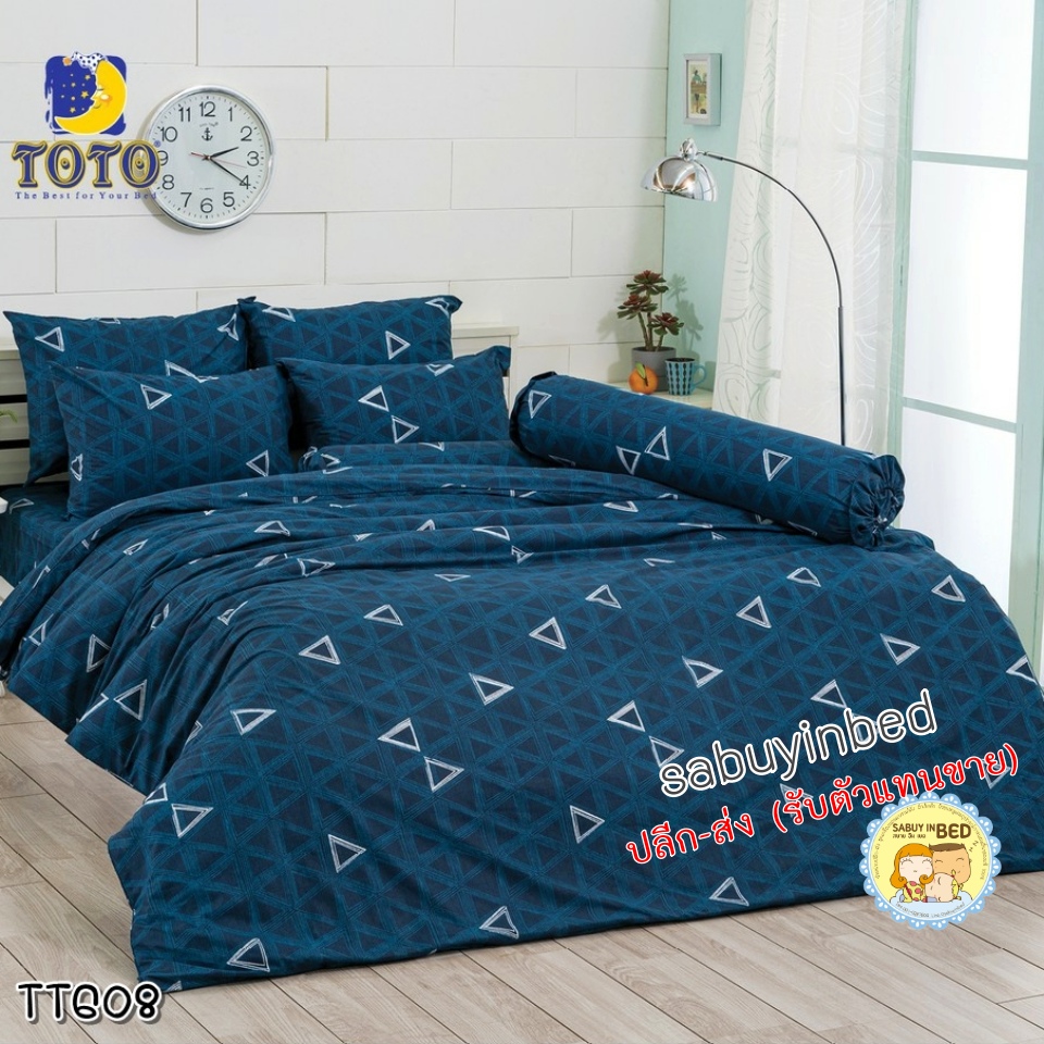 ผ้าปูที่นอนลายกราฟฟิค ลายจุด ลายตาราง ยี่ห้อ TOTO - ชุดเครื่องนอนโตโต้วงกลม เนื้อผ้าดี ไม่มีรอยต่อ ยางยืดรัดรอบที่นอน ปูที่นอนหนา 8-10 นิ้ว (คลิ๊ก เพื่อดูลายอื่น ๆ)