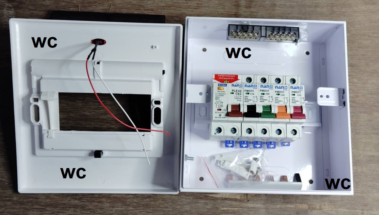 NANO ตู้ไฟฟ้ากันดูด 4ช่อง นาโน เมน63AMP ครบชุดพร้อมลูกย่อยและMAIN (ราคารวมเมน RCBO +ลูกย่อย4ลูก)