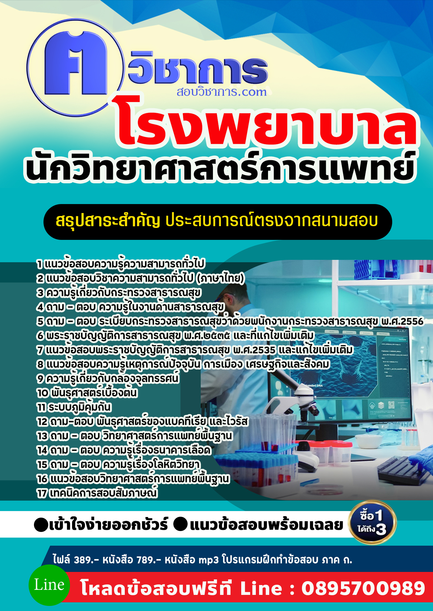 แนวข้อสอบนักวิทยาศาสตร์การแพทย์ โรงพยาบาล 2568