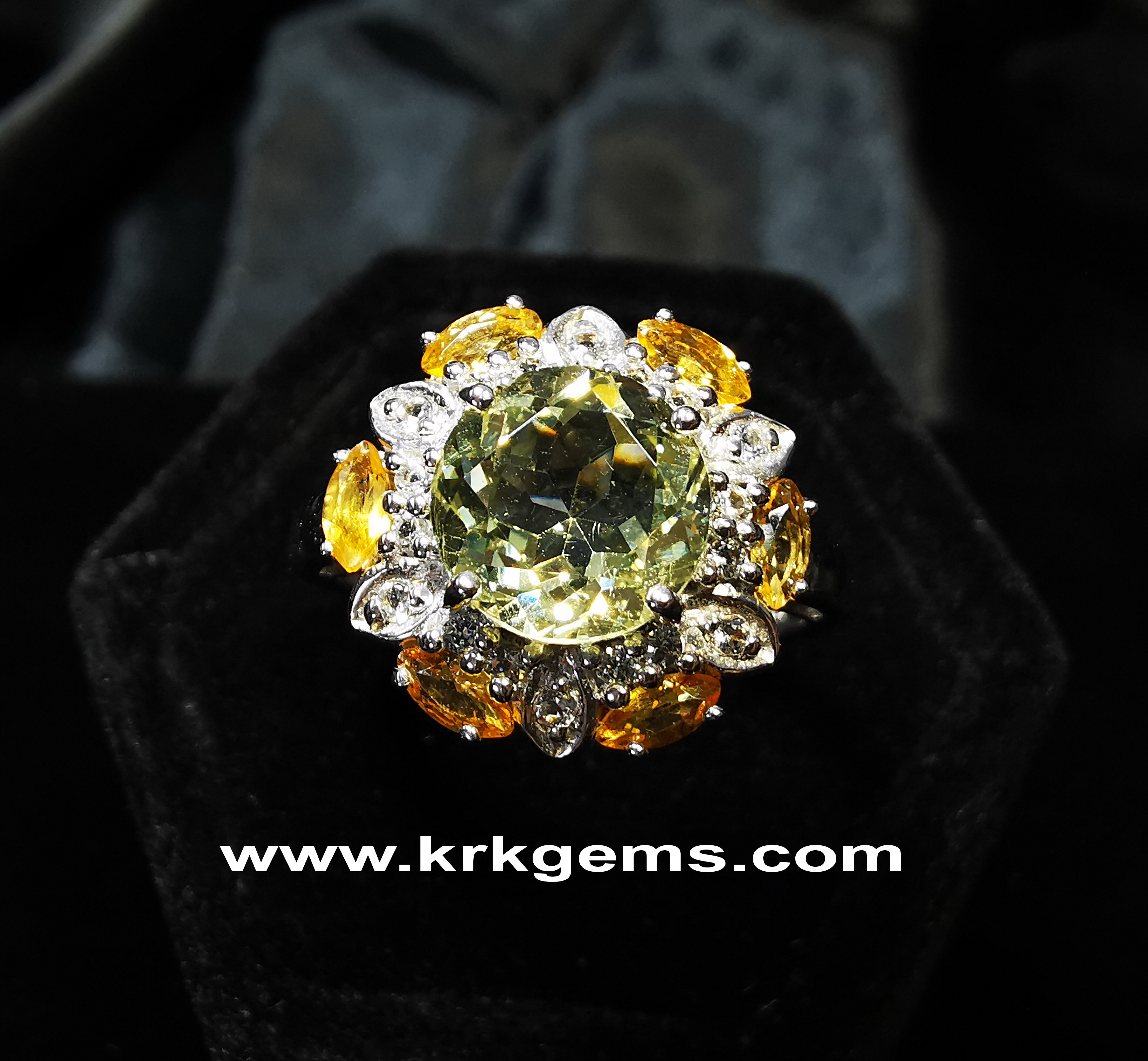 CITRINE WHITE TOPAZ RING