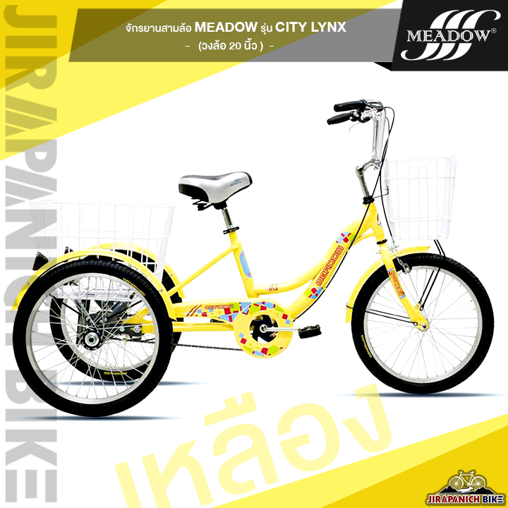 จักรยานสามล้อ MEADOW รุ่น CITY LYNX ล้อขนาด 20 นิ้ว (จักรยานประกอบ 99% เหลือแต่ใส่แฮนต์โดยทีมงานช่างผู้ชำนาญการ)