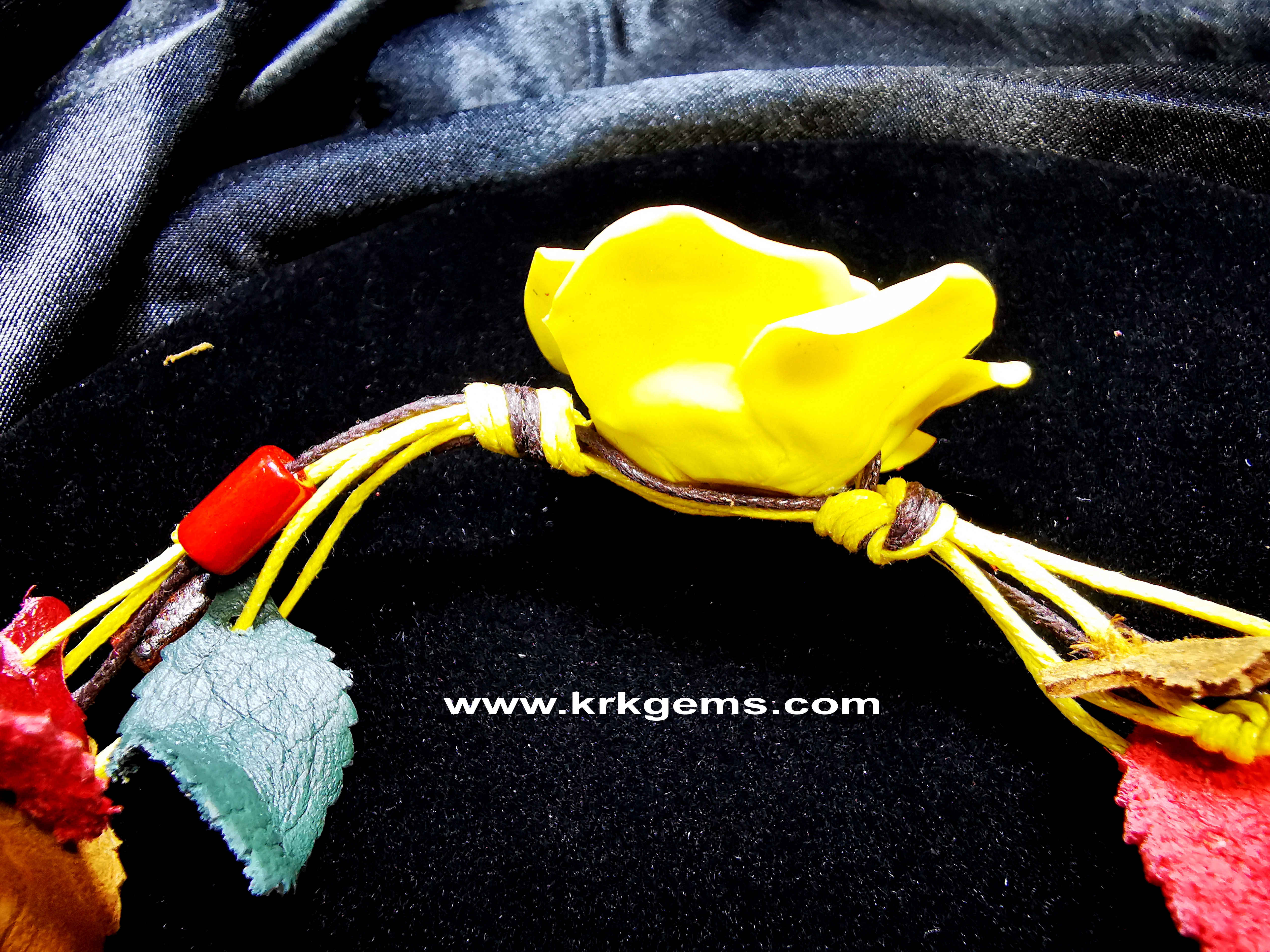 YELLOW ROSE HANDMADE CLAY BRACELET