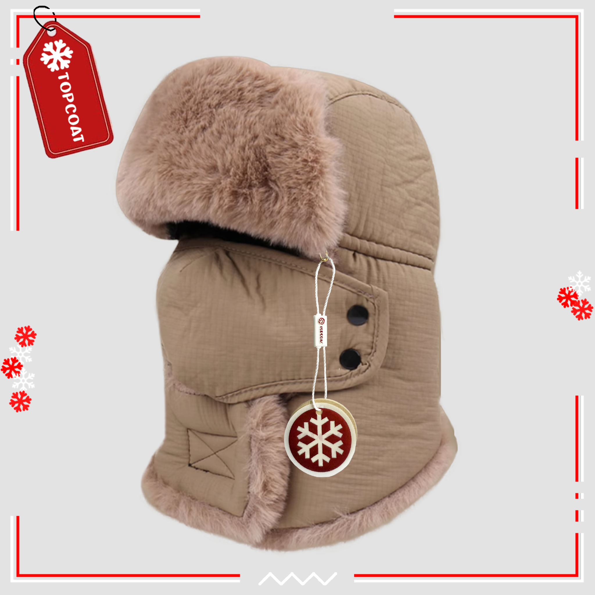 หมวกบอมเบอร์แบบมีเเมส บุขนหนานุ่ม กักเก็บความร้อนได้ดี ใส่เล่นสกีได้ อุณหภูมิ 0 ถึง -20 องศา