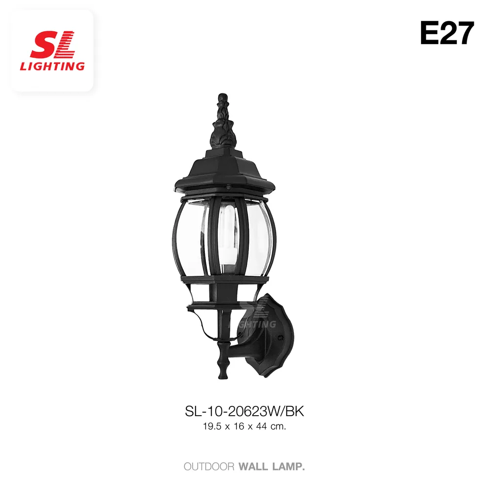 โคมไฟติดผนังภายนอก ช่วยตกแต่งสถานที่ให้สวยงาม สีดำ E27X1 IP44