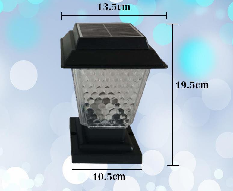 โคมไฟหัวเสาโซล่าเซลล์ รุ่น JD-X79 ยี่ห้อ JD SOLARLAMP โคมไฟพลังงานแสงอาทิตย์