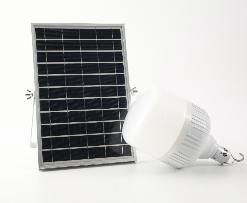 EVE หลอดไฟโซล่าร์เซลล์ พร้อมแผงโซล่าร์แยก ความยาวสาย 5 เมตร LED Bulb SolarCell 80W หลอดไฟSOLARลูกตุ้ม