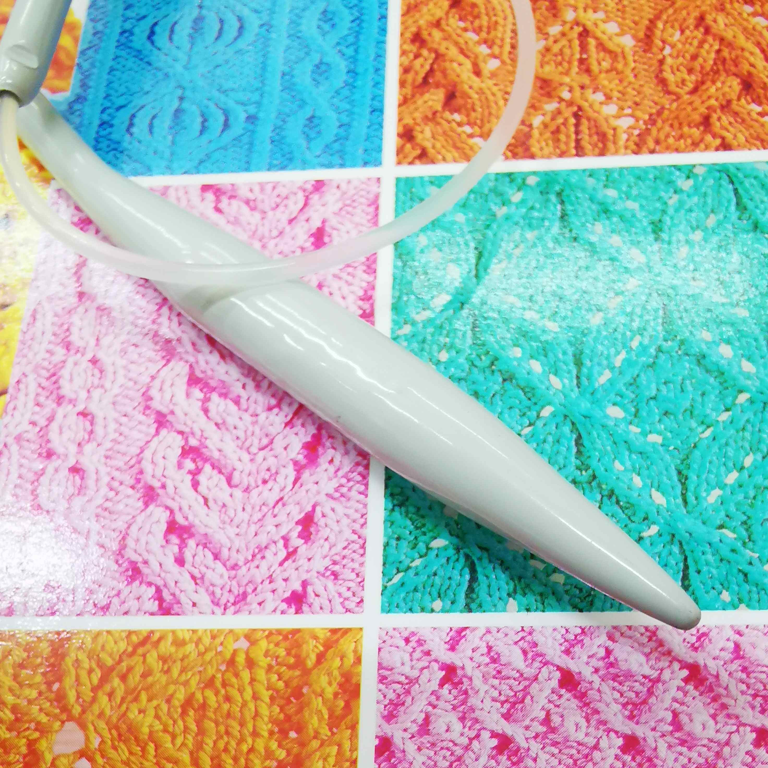 ไม้นิตโค้ง ยาว 80cm. สำหรับถักเสื้อผ้าพันคอ ผ้าคลุมไหล่(สายเอ็นใส+ไม้เป็น Aluminium ยาวรวมกัน80ซม)