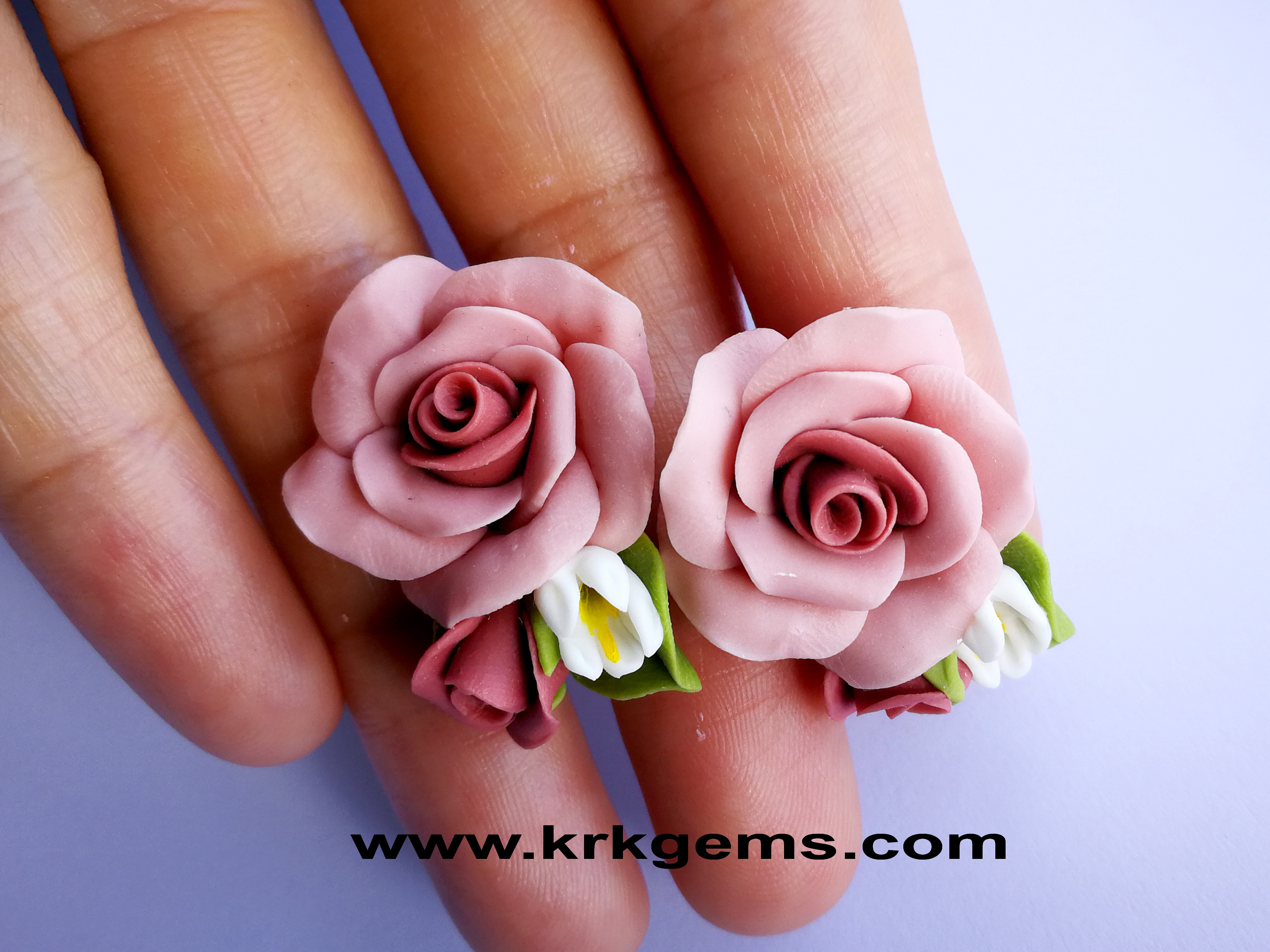 PASTEL PINKROSE HANDMADE CLAY EARRING