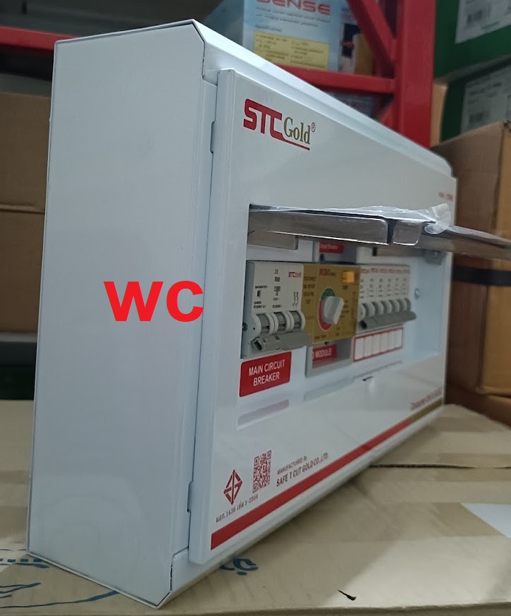 SAFETCUT เซฟทีคัท ตู้คอนซูมเมอร์กันดูด RCBO รุ่นโกลล์ พร้อม ลูกเบรกเกอร์ ครบชุดพร้อมใช้งาน ( ขนาด 4ช่อง 6,8,10 และ 12 ช่อง) ประกัน5ปี