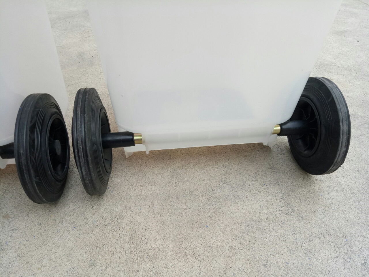 ถังขยะพลาสติกใส ฝาสี 1 ช่องทิ้ง พร้อมล้อเข็น 120 ลิตร