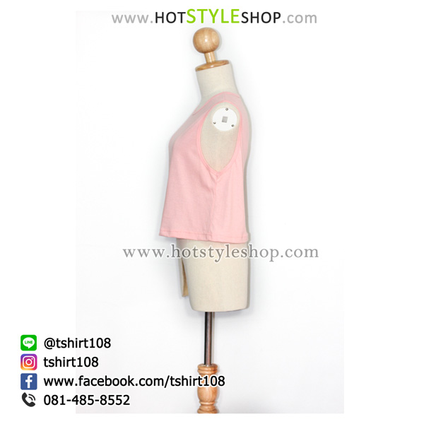 เสื้อครอปแขนกุด เสื้อแขนกุดเอวลอย