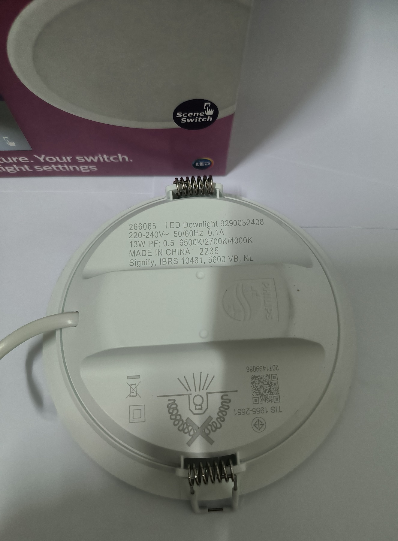 Philips โคมฝั่งฝ้า ดาวน์ไลท์ LED เปลี่ยนสี 3แสง 5นิ้ว กลม LED MESON 13 วัตต์ 13W DAY/COOLWHITE/WARM LEDPanel ColorChange