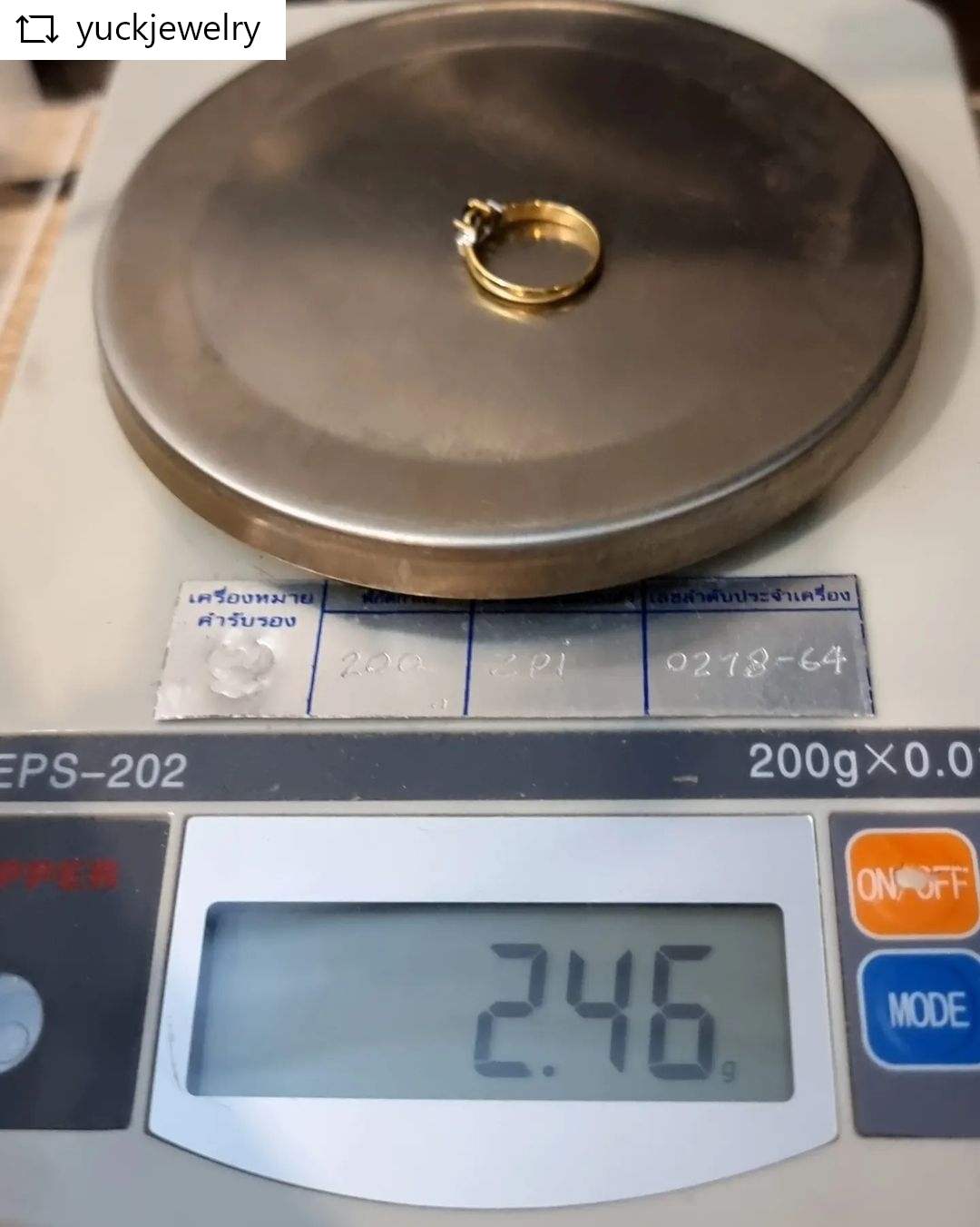 🚫ปิดการขาย(SoIdOut)🚫แหวนทองคำ 18K พลอย Topaz เพชรเกสร 4 ตัง 2 เม็ด รวม 8 ตัง น้ำ 95 ความสะอาด vvs-vs ไซส์ 53 น้ำหนัก 2.46 กรัม ราคา 4650.-(Net)