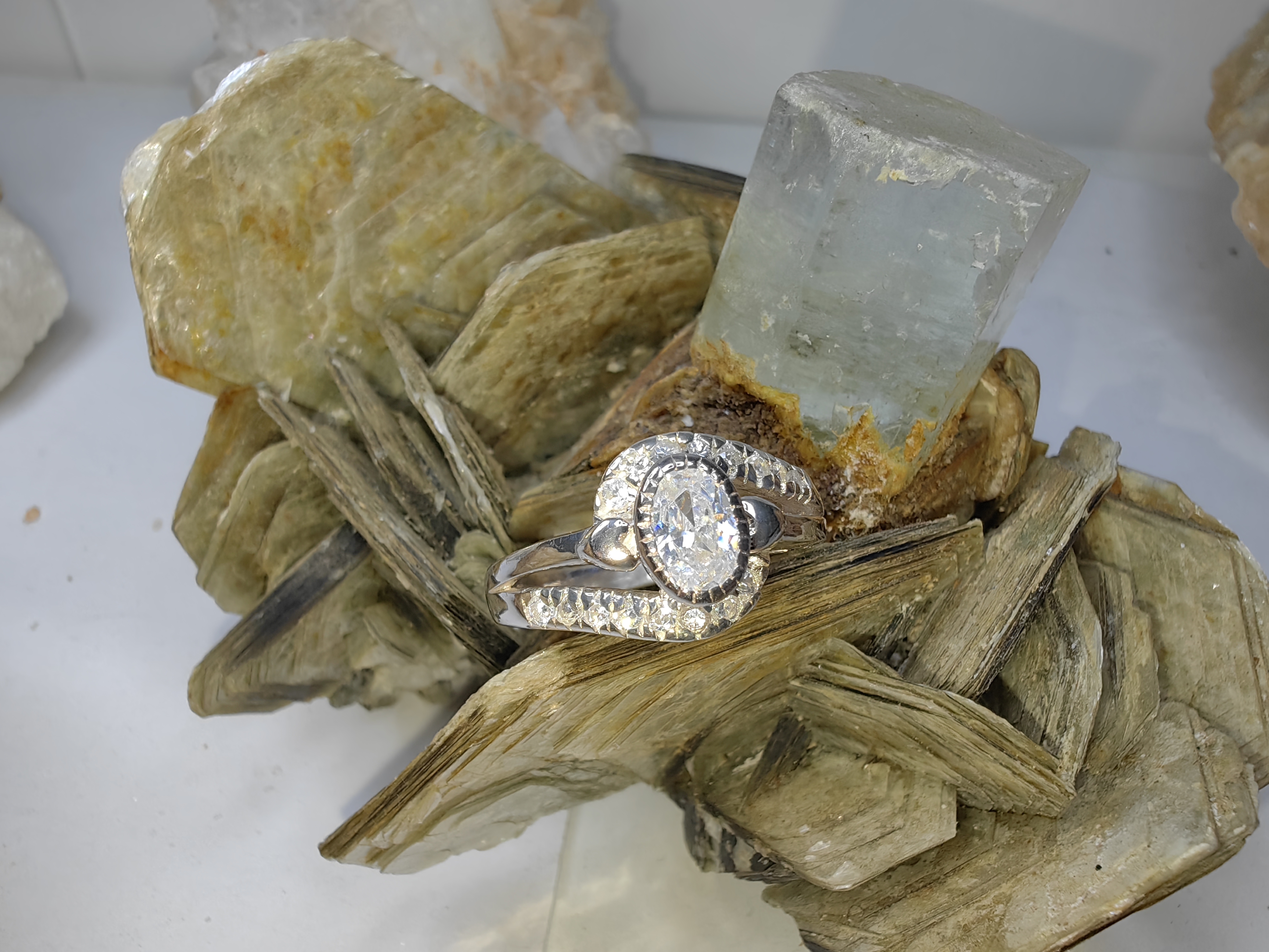 แหวนเพชร CZ เงินแท้ 92.5% Cubic Zirconia 925 Sterling Silver Ring Size 54