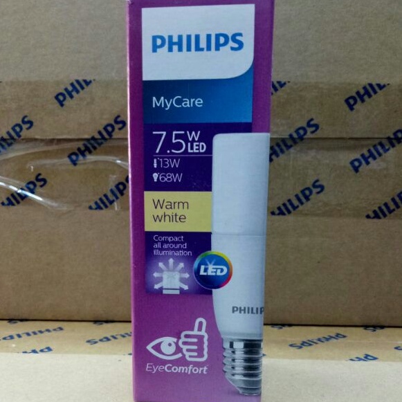 Philips หลอดไฟ ฟิลิปส์ LED Stick 7.5W ทรงแท่ง E27 Daylight warmwhite เลือกแสงขาวหรือส้ม