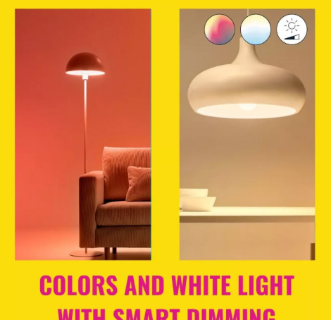 WiZ หลอดไฟเปลี่ยนสีอัจฉริยะ ขนาด 8.5 และ 13 วัตต์ 16 ล้านสี ถนอมสายตา หรี่ไฟได้ รับประกัน 2 ปี