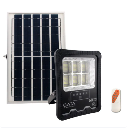 GATA Solar LED Floodlight โคมฟลัดไลท์ ขนาด 60 วัตต์ แสงขาว ตั้งเวลาปิด-เปิด ได้ รับประกัน 1 ปี