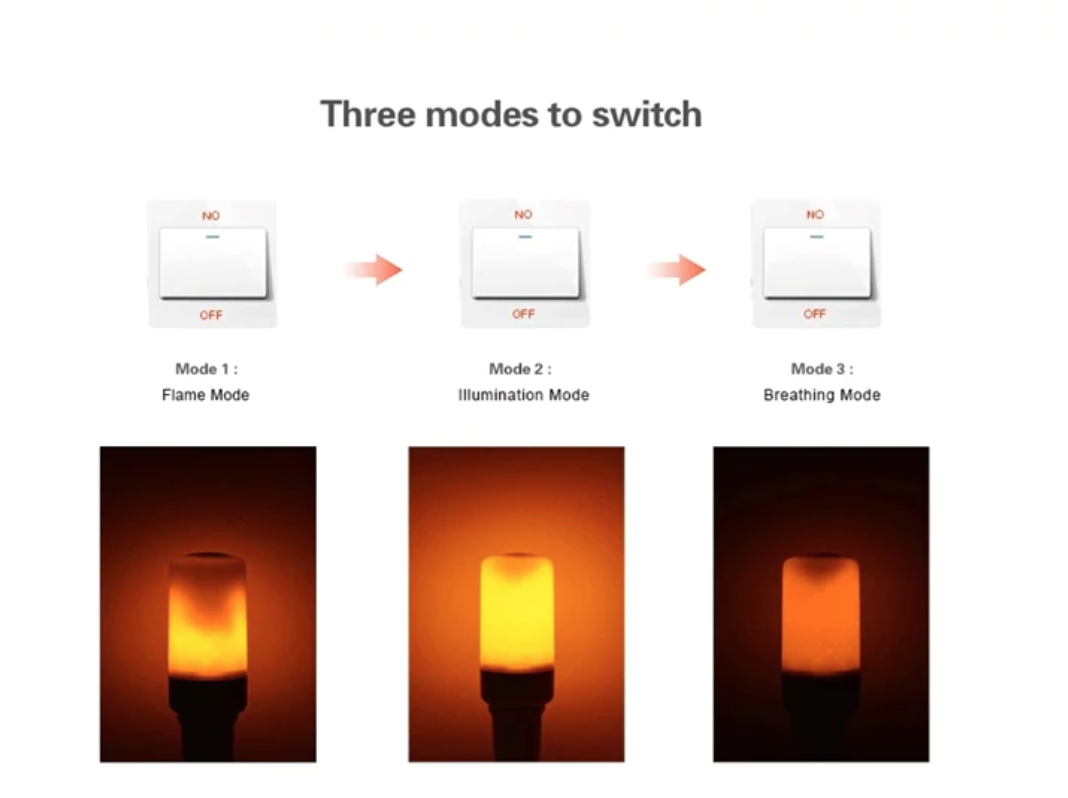 LED Flame light 5w Warmwhite E27 หลอดแอลอีดี ให้แสงเสมือนเปลวไฟจริง