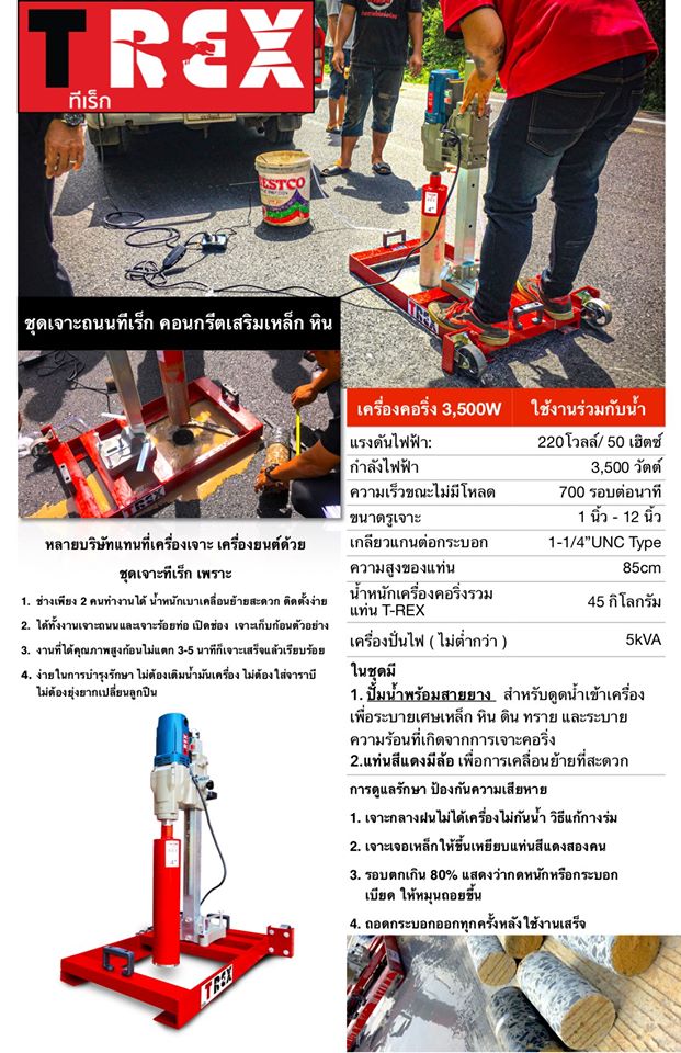 ชุดคอริ่งถนน เจาะถนนทีเร็ก T-REX ชุดเล็ก