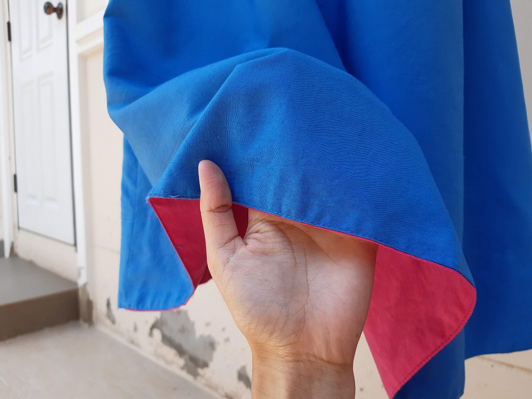 กระโปรงทรงเอ ใส่ได้ 2 ด้านสีชมพู ฟ้า