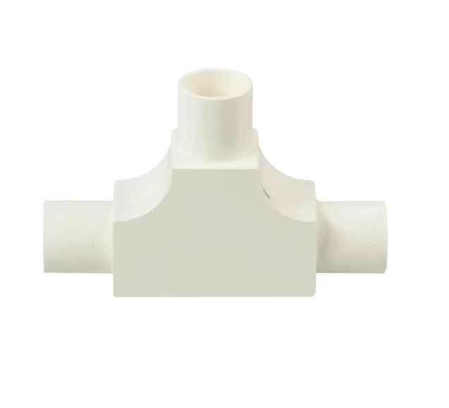 HOMSO ข้อต่อสามทางท่อ PVC สามทางแบบมีฝา ฝาเปิด สีขาว จำนวน 10 ตัว แบบหุน 3/8 1/2 3/4 1นิ้ว แบบมิล 16/20/25 และ 32 มิล