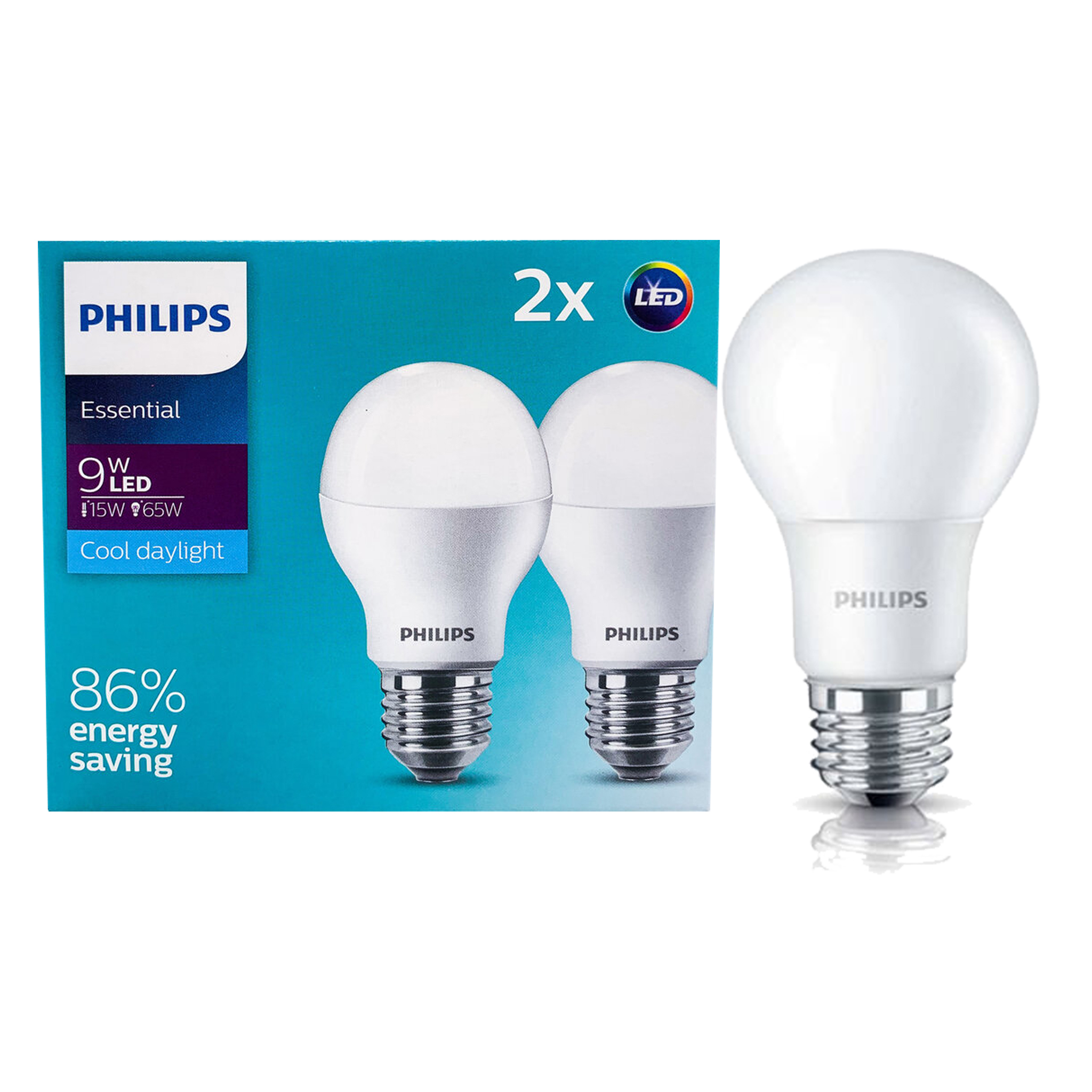 10หลอด ยกกล่องหลอด LED PHILIPS Essential bulb 5W 7W 9W 11W 13W ขั้วเดลียว E27 แสงขาว แสงส้ม ฟิลิปส์