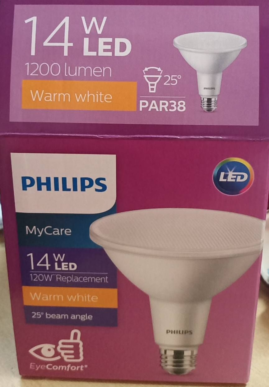 Philips หลอดไฟ ฟิลลิป์ PAR38 E27 14W 2700K แสงส้ม หลอดไฟสนาม Essential LED SPOT A1