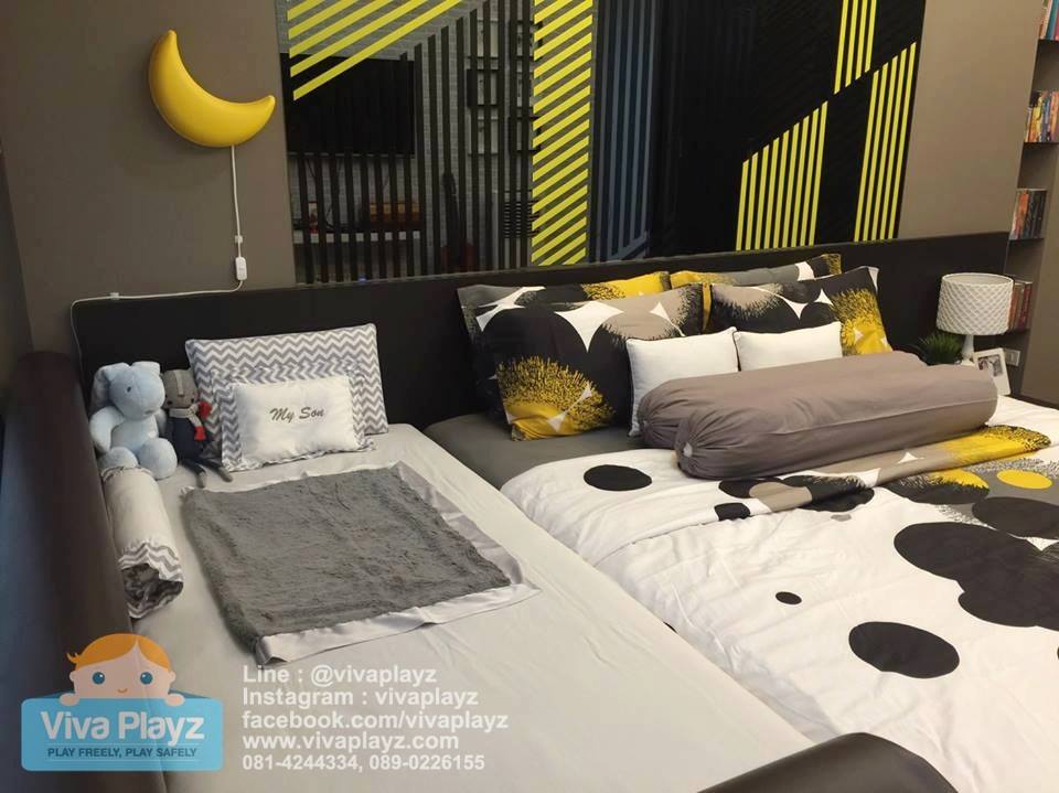 คอกต่อเตียง Viva Playz แบบตัว L เรียบเสมอที่นอน